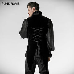Y-539 Vintage Long Sleeve Gothic vest With High Neck For Men?-??Punk Rave Clothing