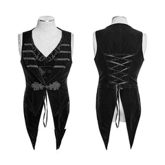 Y-539 Vintage Long Sleeve Gothic vest With High Neck For Men?-??Punk Rave Clothing