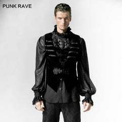 Y-539 Vintage Long Sleeve Gothic vest With High Neck For Men?-??Punk Rave Clothing