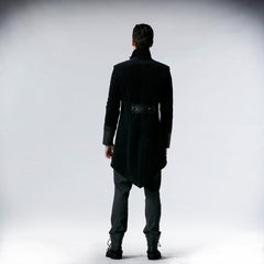 Y-546 Flocking Cotton Double Breasted Gothic Trench Coats?-??Punk Rave Clothing