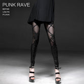 K-186 Sexy Lady Fashion Lamination Mesh Lace Fake Boot Gothic Pants Legging?-??Punk Rave Clothing