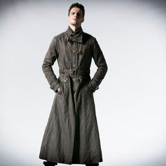 Y-556 Do The Old Long Punk Trench Coat With Stand Up Collar?-??Punk Rave Clothing