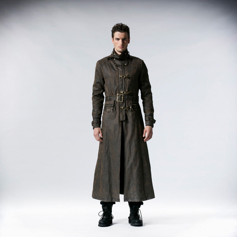 Y-556 Do The Old Long Punk Trench Coat With Stand Up Collar?-??Punk Rave Clothing