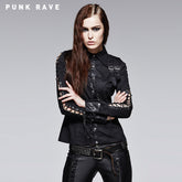 Y-559 Hollowed-out Unique Cotton Spandex Punk Shirts?-??Punk Rave Clothing