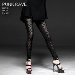 K-187 Fashion Sexy Lady Mesh Knit Laciness Punk Pants Legging?-??Punk Rave Clothing