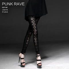 K-187 Fashion Sexy Lady Mesh Knit Laciness Punk Pants Legging?-??Punk Rave Clothing