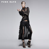 Y-561 Semitransparent Lace Trailing Long Sleeve Gothic Shirt?-??Punk Rave Clothing