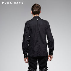 Y-563 Casual Denim Cheap Camo Long Sleeve Punk Shirts For Men?-??Punk Rave Clothing