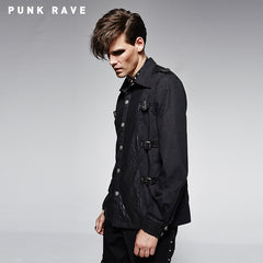 Y-563 Casual Denim Cheap Camo Long Sleeve Punk Shirts For Men?-??Punk Rave Clothing