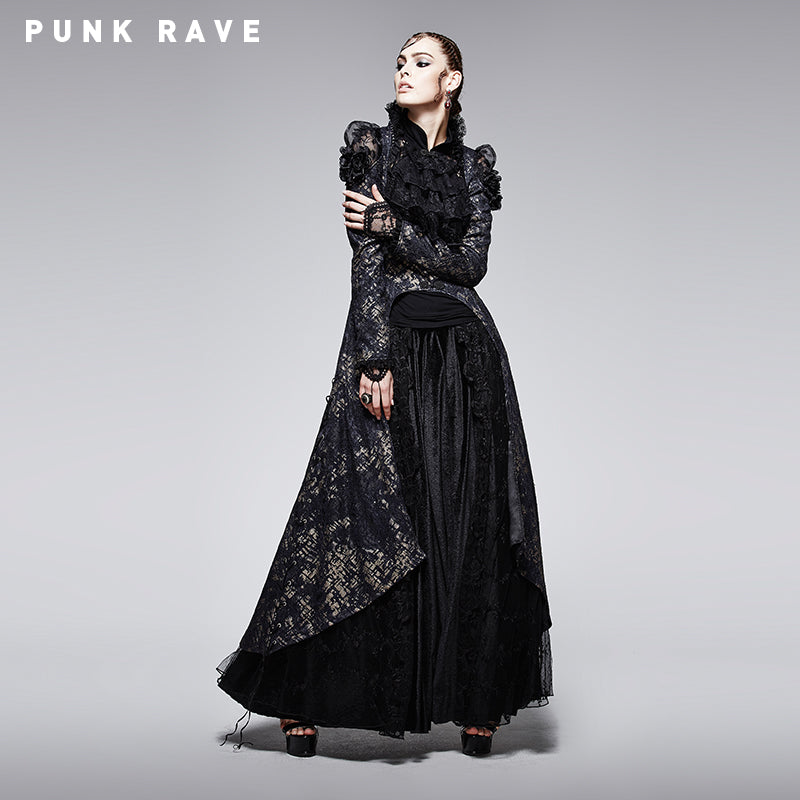 Y-567 Soft Lace Branded Gothic Dresses With Swallow Tail?-??Punk Rave Clothing