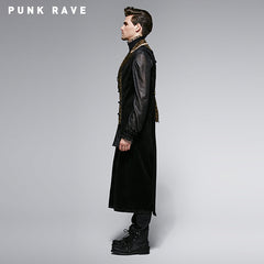 Y-572 Gentleman black And Golden Long Gothic Jackets?-??Punk Rave Clothing