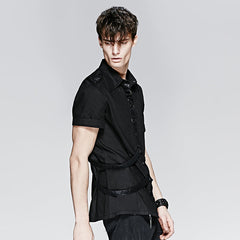 Y-575 100% Cotton Short Sleeve Punk Shirts For Men?-??Punk Rave Clothing