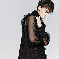 Y-577 Gorgeous Falbala Gothic Shirt With High Collar?-??Punk Rave Clothing