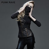 Y-581 Metal Texture Asymmetric Brown Leather Punk Accessories Corset?-??Punk Rave Clothing