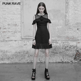 OPQ-336LQF Punk Rave Mesh stitching chiffon short dress?-??Punk Rave Clothing