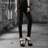 K-189 black Sexy Slim Long Punk Pants?-??Punk Rave Clothing