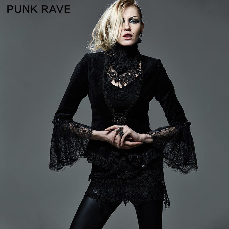 Y-583 Lace Short Gothic Coats For Women?-??Punk Rave Clothing