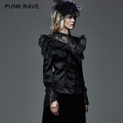 Y-587 Autumn Stylish Lace Gothic Shirt For Women?-??Punk Rave Clothing