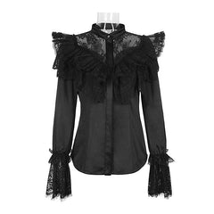 Y-587 Autumn Stylish Lace Gothic Shirt For Women?-??Punk Rave Clothing