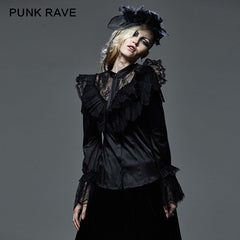 Y-587 Autumn Stylish Lace Gothic Shirt For Women?-??Punk Rave Clothing