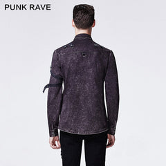 Y-591 Winter Military Denim Fabric Punk Shirts?-??Punk Rave Clothing