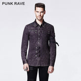 Y-591 Winter Military Denim Fabric Punk Shirts?-??Punk Rave Clothing