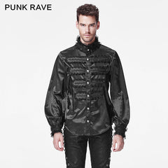 Y-599 Fancy Silk Gothic Shirt For Stage With Lace High Collar?-??Punk Rave Clothing