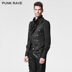 Y-600 black Embossed Pattern Gothic Vest With Swallow Tail?-??Punk Rave Clothing