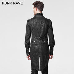 Y-600 black Embossed Pattern Gothic Vest With Swallow Tail?-??Punk Rave Clothing