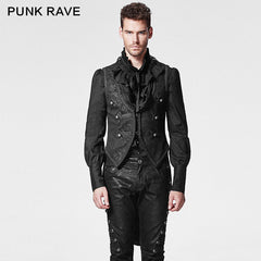 Y-600 black Embossed Pattern Gothic Vest With Swallow Tail?-??Punk Rave Clothing