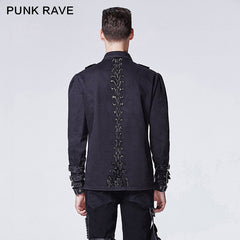 Y-607 black Thick Punk Shirts With 100% Cotton Long Sleeve?-??Punk Rave Clothing