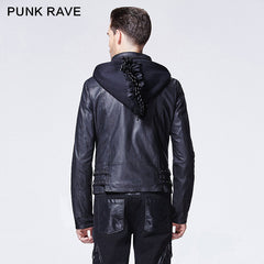 Y-609 Winter Short Hooded Punk Jacket With Stand Up Collar?-??Punk Rave Clothing