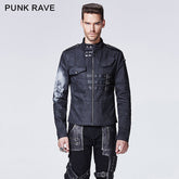 Y-610 Across An Arm Printed Skull Punk Jacket For Men?-??Punk Rave Clothing