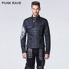Y-610 Across An Arm Printed Skull Punk Jacket For Men?-??Punk Rave Clothing