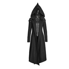 Y-611 Woolen Long Hooded Gothic Trench Coats With Duffle?-??Punk Rave Clothing