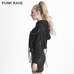 Y-612 black Hoodies Punk Jacket Metal Bats Long Sleeve?-??Punk Rave Clothing