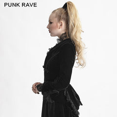 Y-614 black Lace Short Gothic Jacket With Chinese Knot?-??Punk Rave Clothing