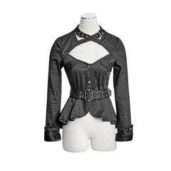 Y-623 Green Military Style Lolita Dresses With Long Sleeves?-??Punk Rave Clothing