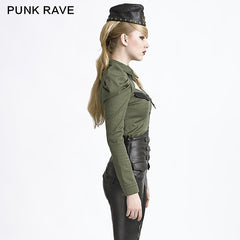 Y-625 Winter Uniform Style Punk Shirts With Long Puff Sleeves?-??Punk Rave Clothing