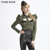 Y-625 Winter Uniform Style Punk Shirts With Long Puff Sleeves?-??Punk Rave Clothing
