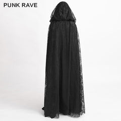 Y-629 Velvet Fabric Big Cape Gothic Trench Coats With Flower Pattern?-??Punk Rave Clothing