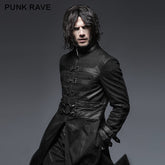 Y-633 Vampire Cool Buckle Long Punk Trench Coat For Men?-??Punk Rave Clothing