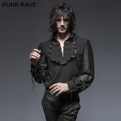 Y-639 Spring Christmas Attractive Gothic Shirt With Plate Buttons?-??Punk Rave Clothing