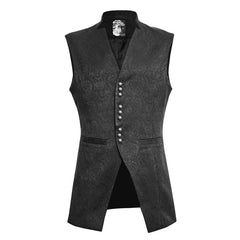 Y-642 Winter Luxury Flower Pattern Gothic Vest With Stand-up Collar?-??Punk Rave Clothing