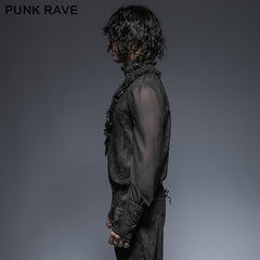 Y-643 Gorgeous Silk Gothic Shirt With Bubble Long Sleeve?-??Punk Rave Clothing