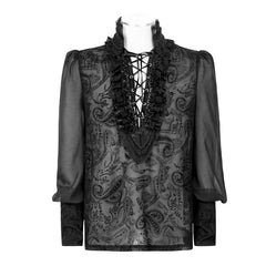 Y-643 Gorgeous Silk Gothic Shirt With Bubble Long Sleeve?-??Punk Rave Clothing