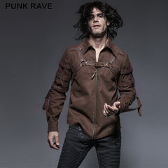 Y-644 Coffee Punk And Rock Punk Shirts With Long Sleeve?-??Punk Rave Clothing