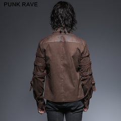 Y-644 Coffee Punk And Rock Punk Shirts With Long Sleeve?-??Punk Rave Clothing