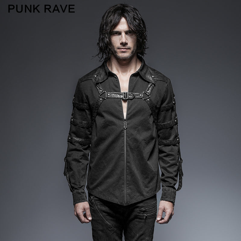 Y-644 Coffee Punk And Rock Punk Shirts With Long Sleeve?-??Punk Rave Clothing
