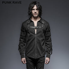 Y-644 Coffee Punk And Rock Punk Shirts With Long Sleeve?-??Punk Rave Clothing